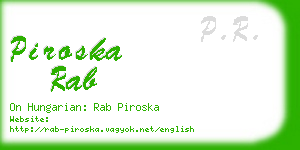 piroska rab business card